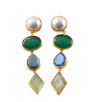 Multi Stone Drop Earring Emerald Healing